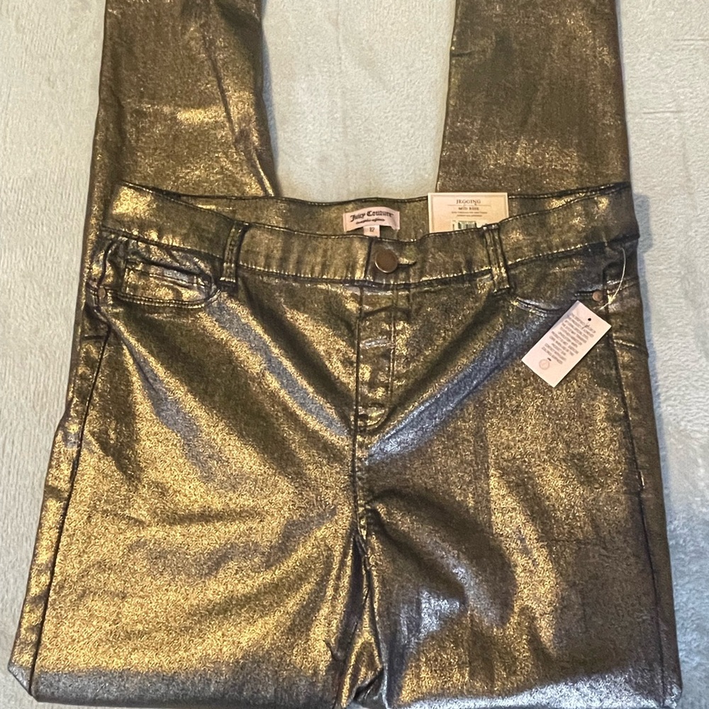 Juicy Couture Rose Gold Mid Rise Pull On Jeggings Womens 12 New - Picture 7 of 8